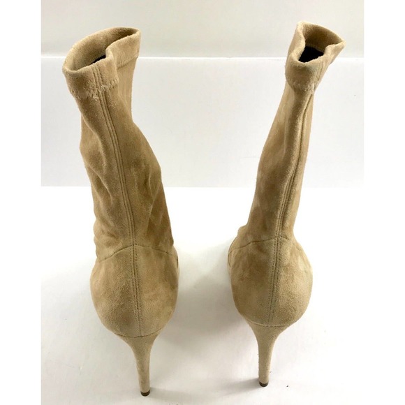 Jean-Michel Cazabat 6.5 'Olaz' Booties Shoes Peep Toe Camel Beige Suede MSRP$595 - Picture 6 of 8